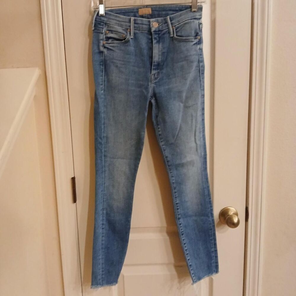 Mother The Looker Ankle Fray Hey Sun Denim Jeans 25x26 Classic Basic Minimalist